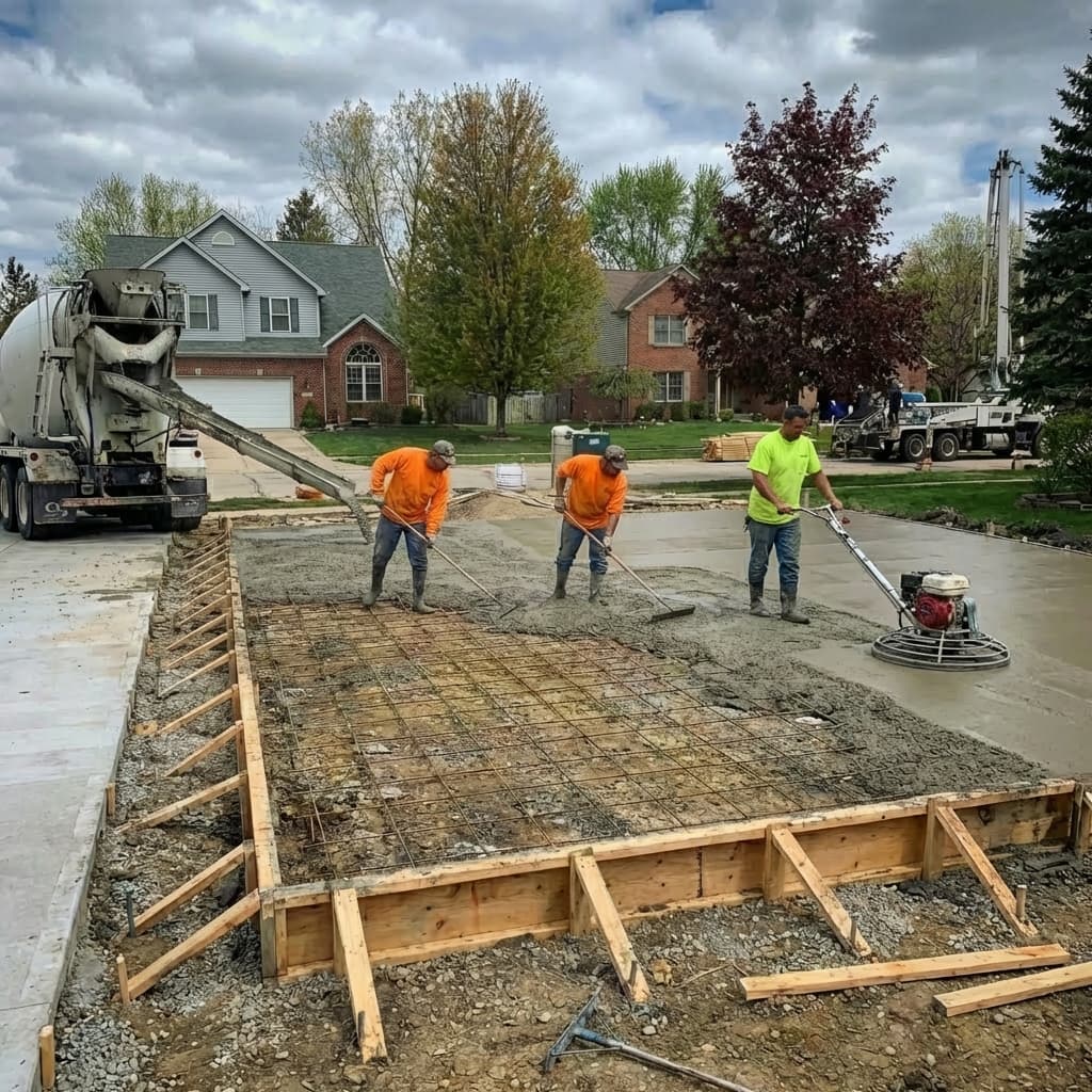 Industrial construction site in action