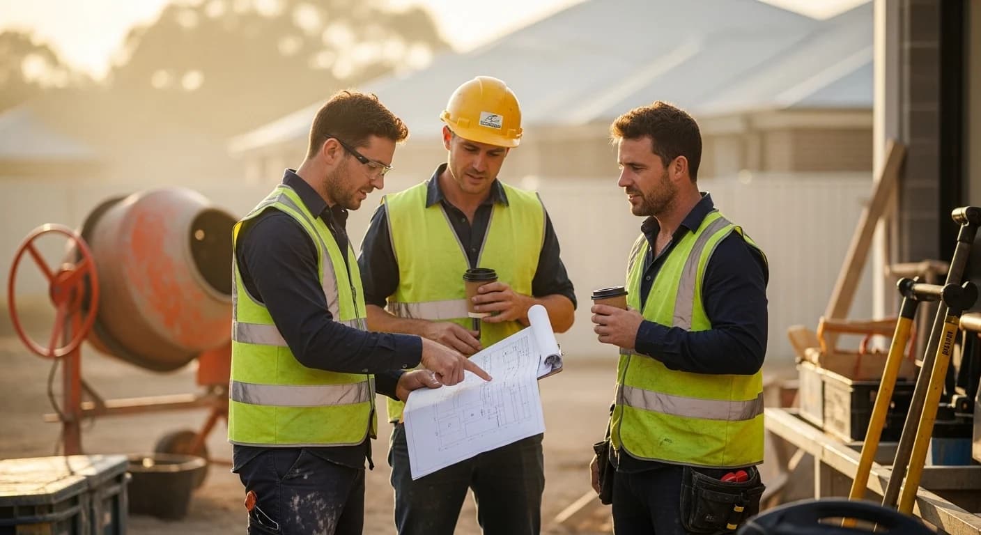 Mayan Concrete team at work in Australian outback