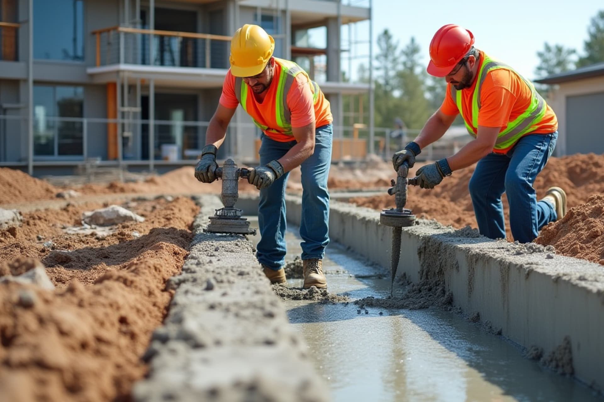 Concrete footings and foundation preparation