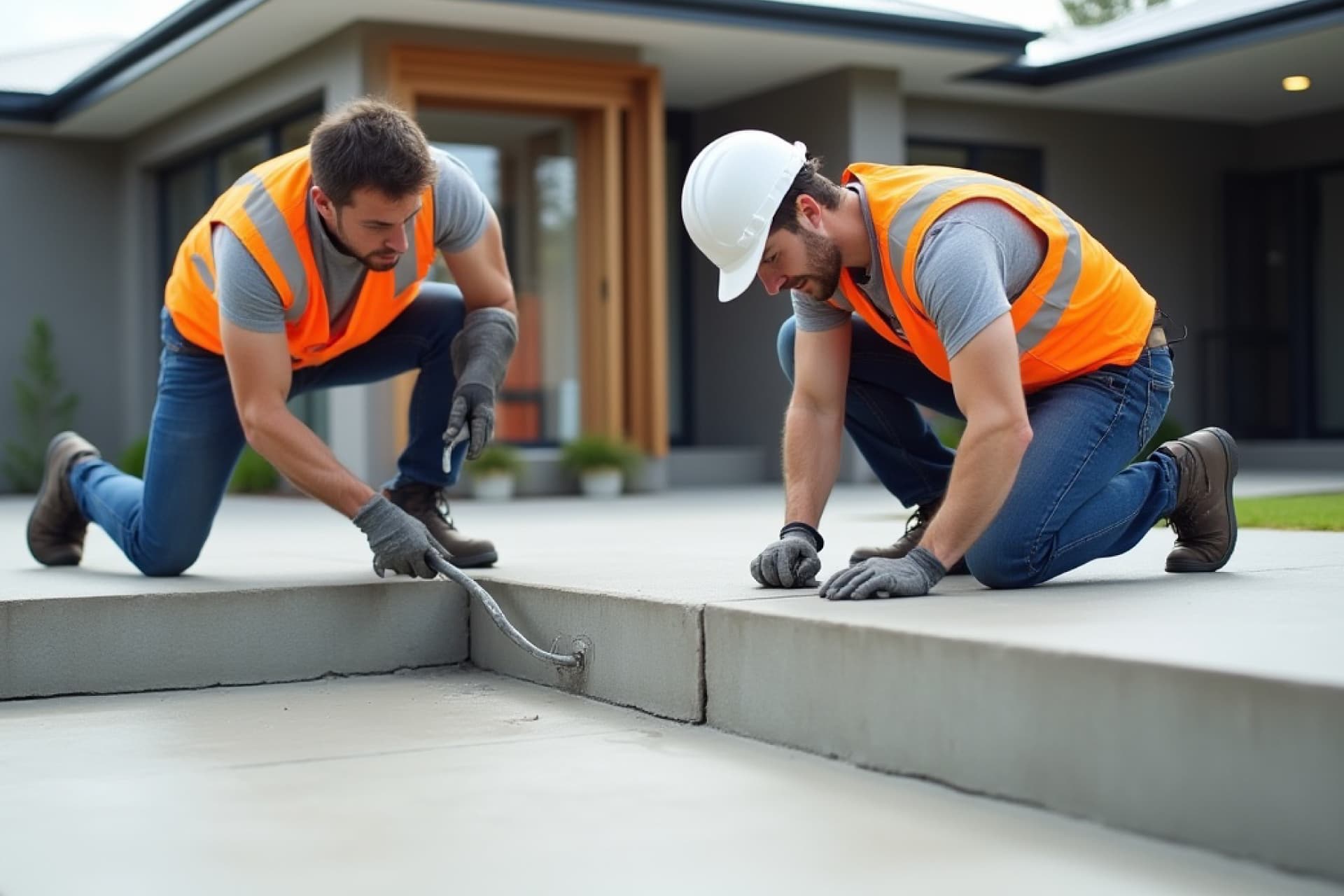 Concrete leveling and slab jacking repair