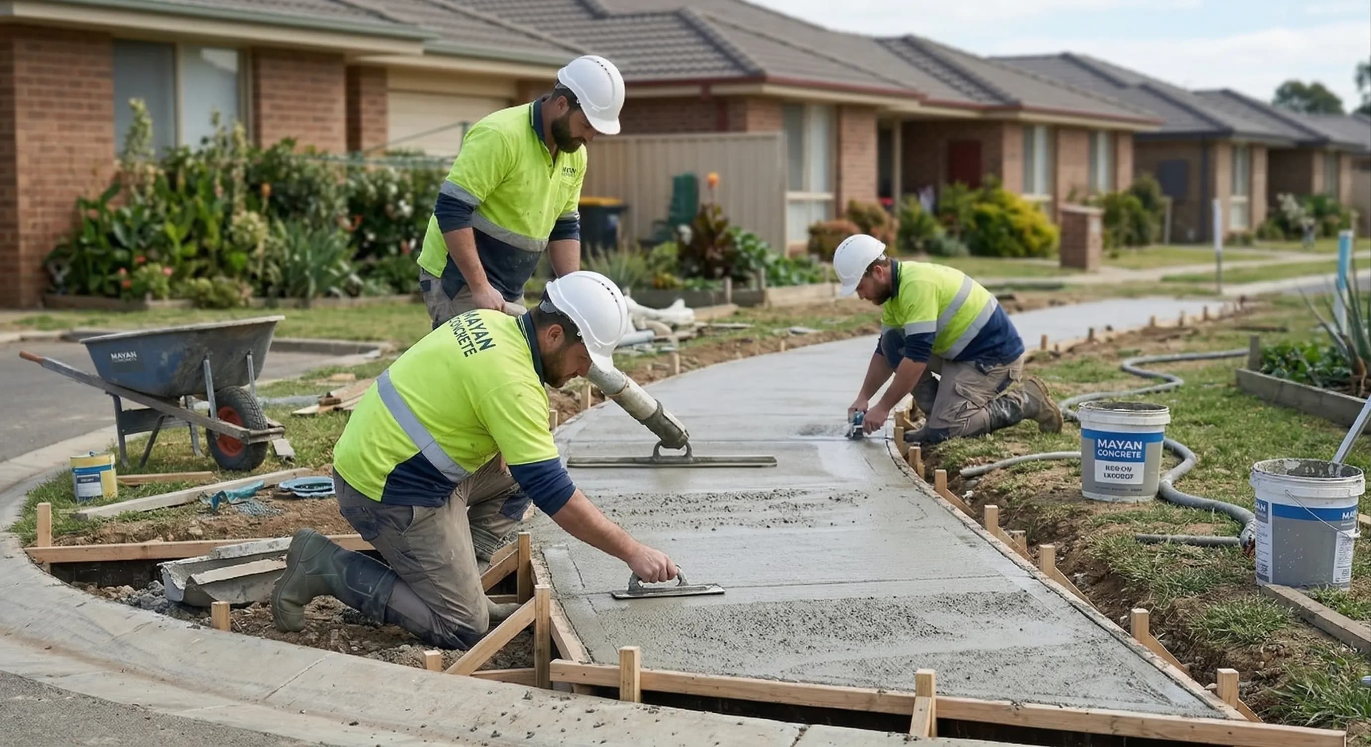 Concrete Sidewalk Building service by Mayan Concrete