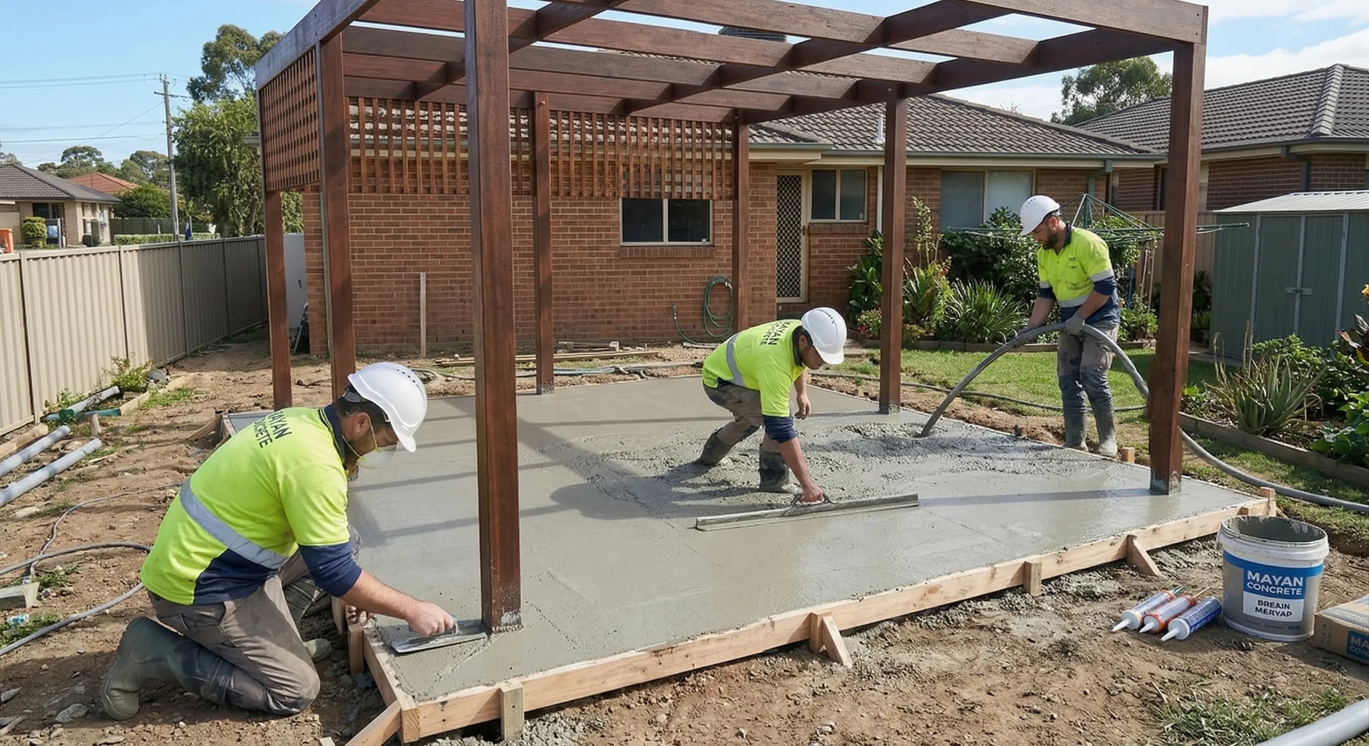 Pergola Concrete service by Mayan Concrete